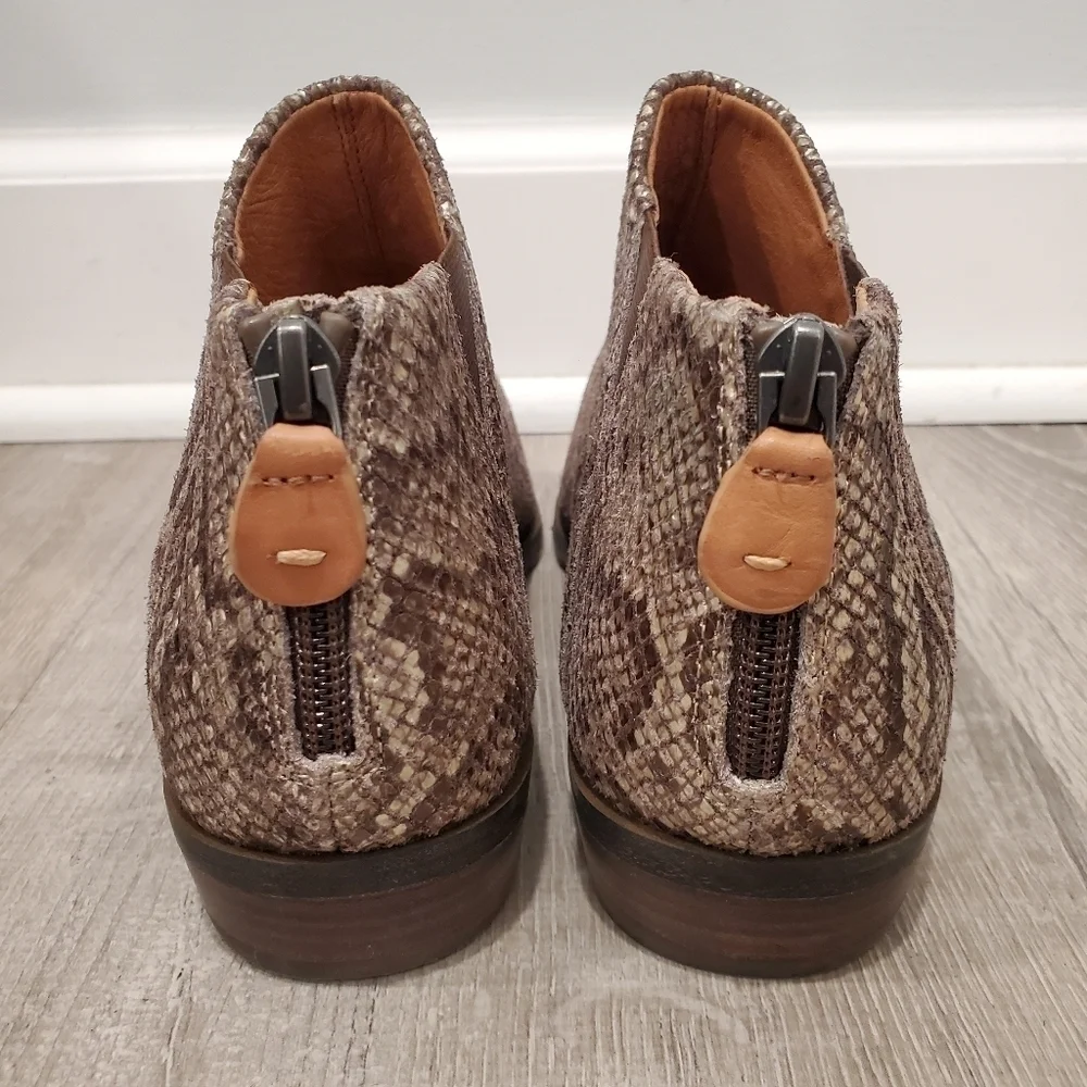 NEW Gentle Souls Snake Skin Ankle Boot Brown